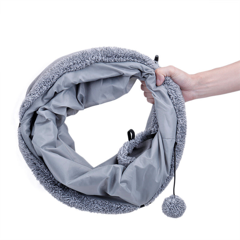 Fleece Pet Tunnel and Collapsible Cat Play Tent
