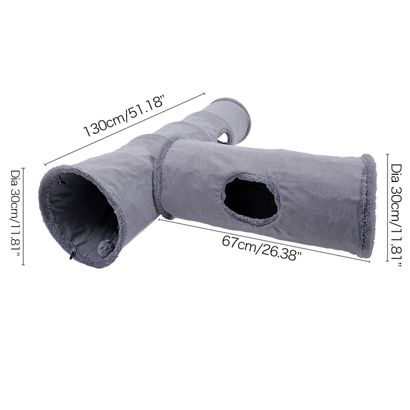 Fleece Pet Tunnel and Collapsible Cat Play Tent