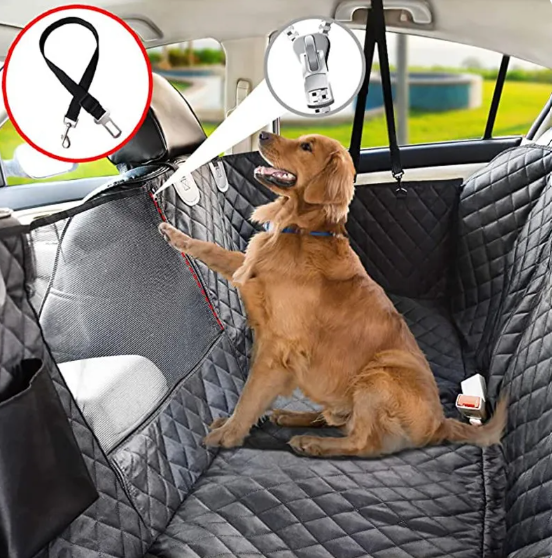Waterproof & Scratch-Resistant Car Pet Seat Cover with Mesh Window