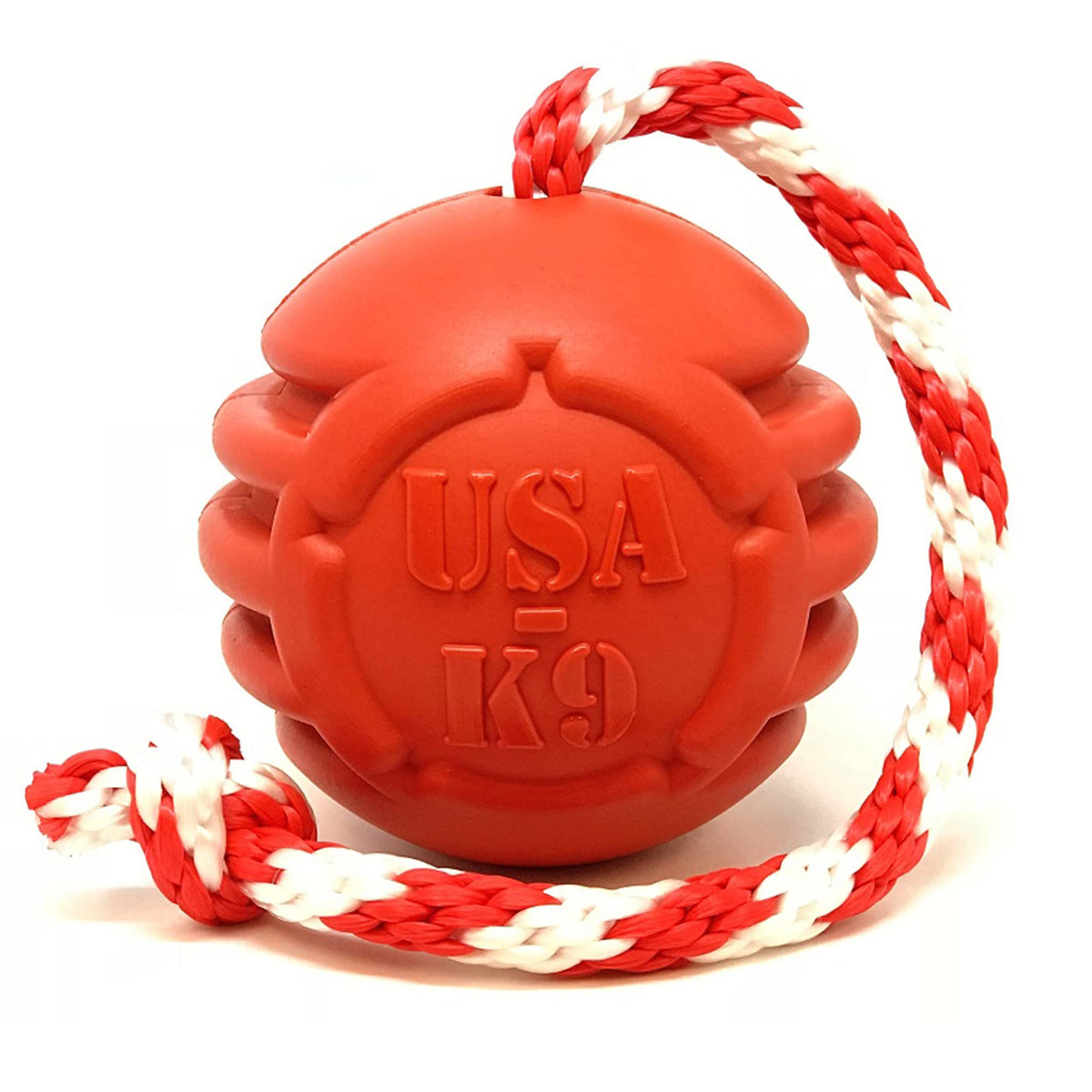 SodaPup USA-K9 Stars & Stripes – Durable Dog Tug Toy Chew Toy & Treat Dispenser Made in USA from Non-Toxic Pet-Safe Food Safe Natural Rubber for Bonding Mental & Physical Exercise & More