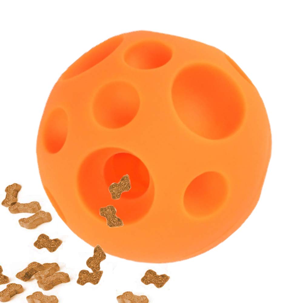 Dog Toy Balls Dog Treat Ball Food Dispensing Toy Tricky Treat Ball Fun Interactive Dog Toy Food Dispenser Toy Puzzle Toy Non-Toxic Soft Rubber 3D Surface Easy to Grip for Pet Small Medium Dog