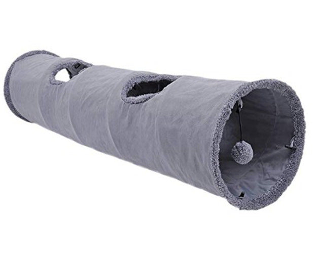 Fleece Pet Tunnel and Collapsible Cat Play Tent