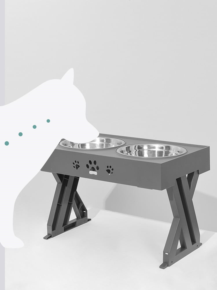 Stainless Steel Double Bowl for Slow Feeding