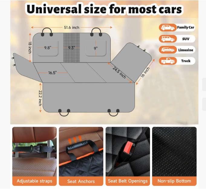 Heat Load Bearing Seat Cover Car Mounted Pet Pad